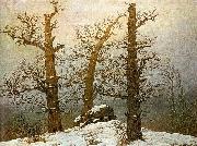 Caspar David Friedrich Hunengrab im Schnee France oil painting artist